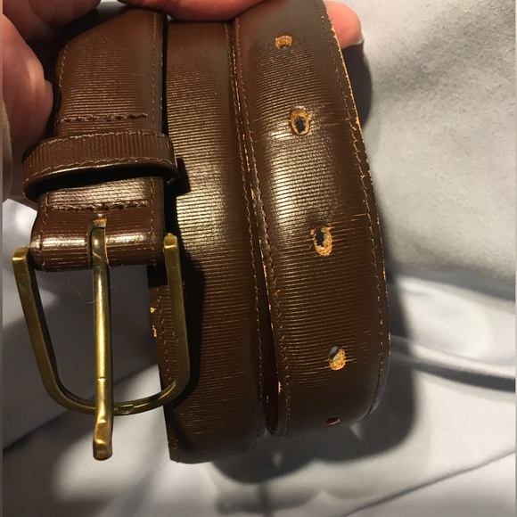 Christian Dior Vintage Glove Leather Belt Gold Tone Buckle Size 34 - Picture 6 of 7